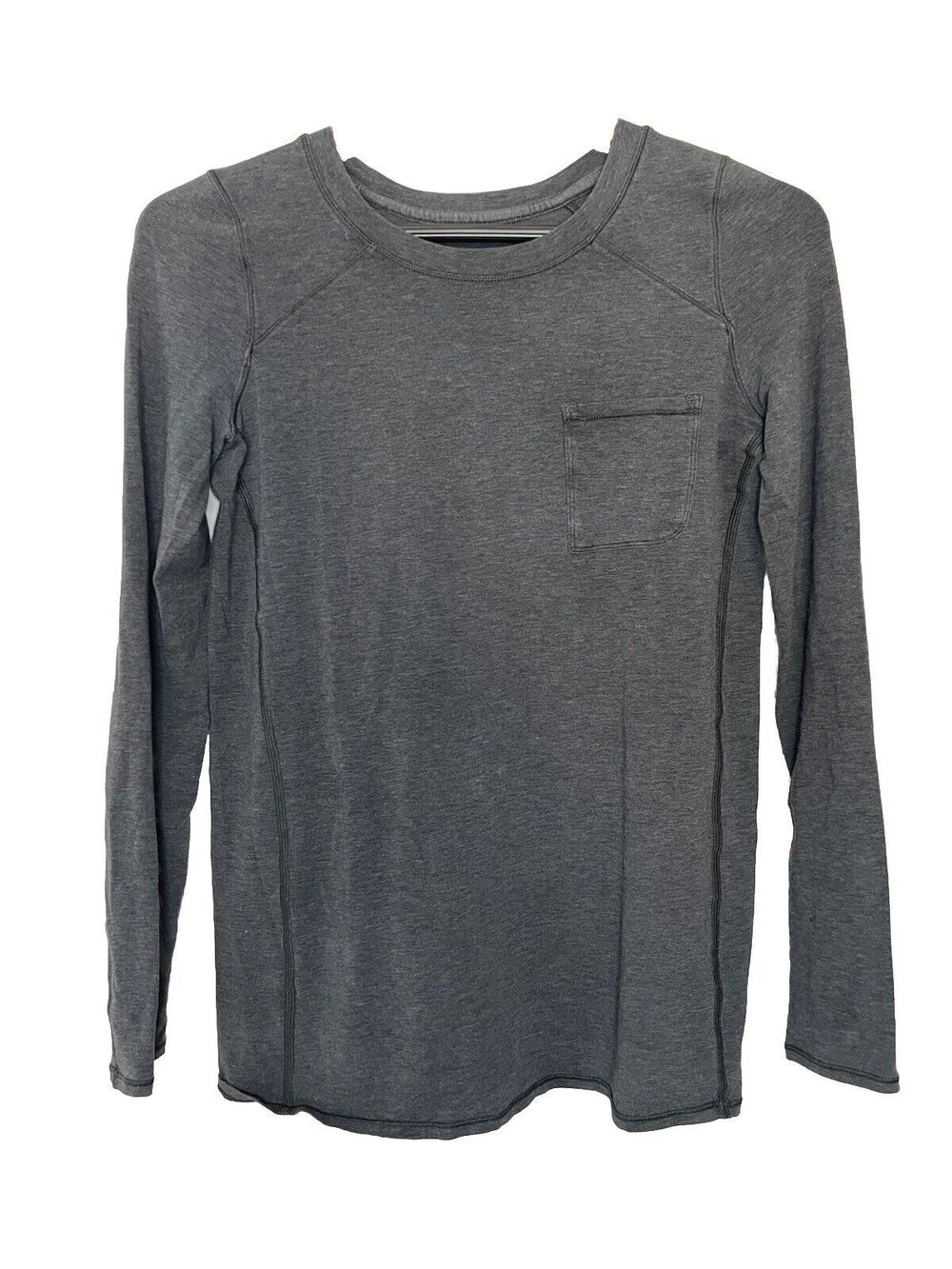 Lululemon Charcoal Gray Long Sleeve Stretch Top TShirt Womens Small Lightweight